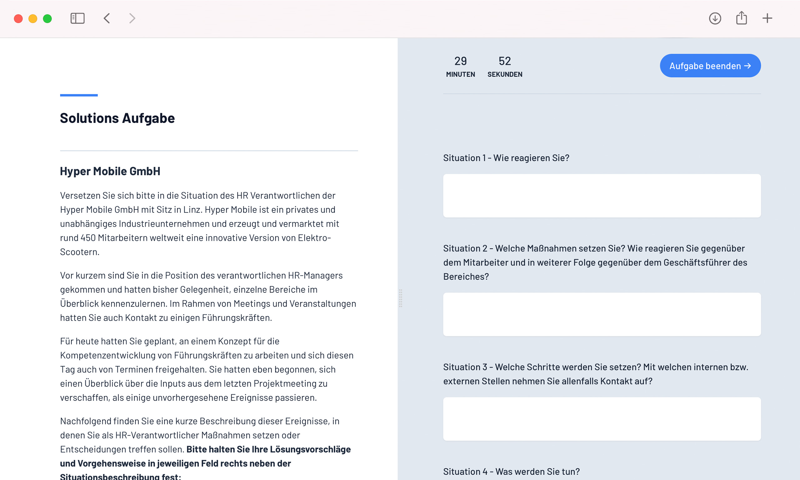 Solutions Durchführung
